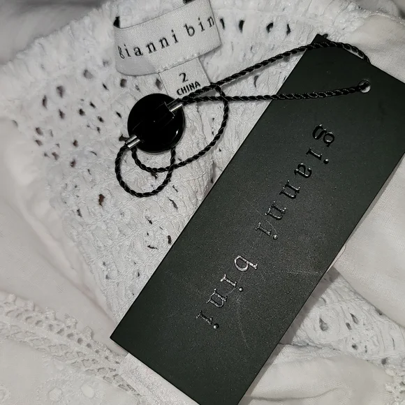 Gianni Bini Sawyer Eyelet Cutout Tie A-Line Mini Dress Size 2 NWT - Picture 3 of 3